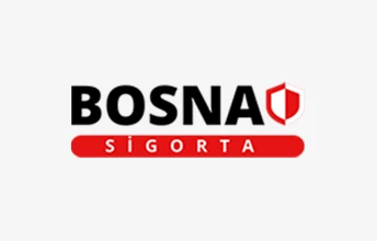Bosna Sigorta için tasarlanan modern ve güven veren kurumsal logo çalışması. Profesyonel sigorta markası kimliğini yansıtan özgün amblem ve tipografi tasarımı.